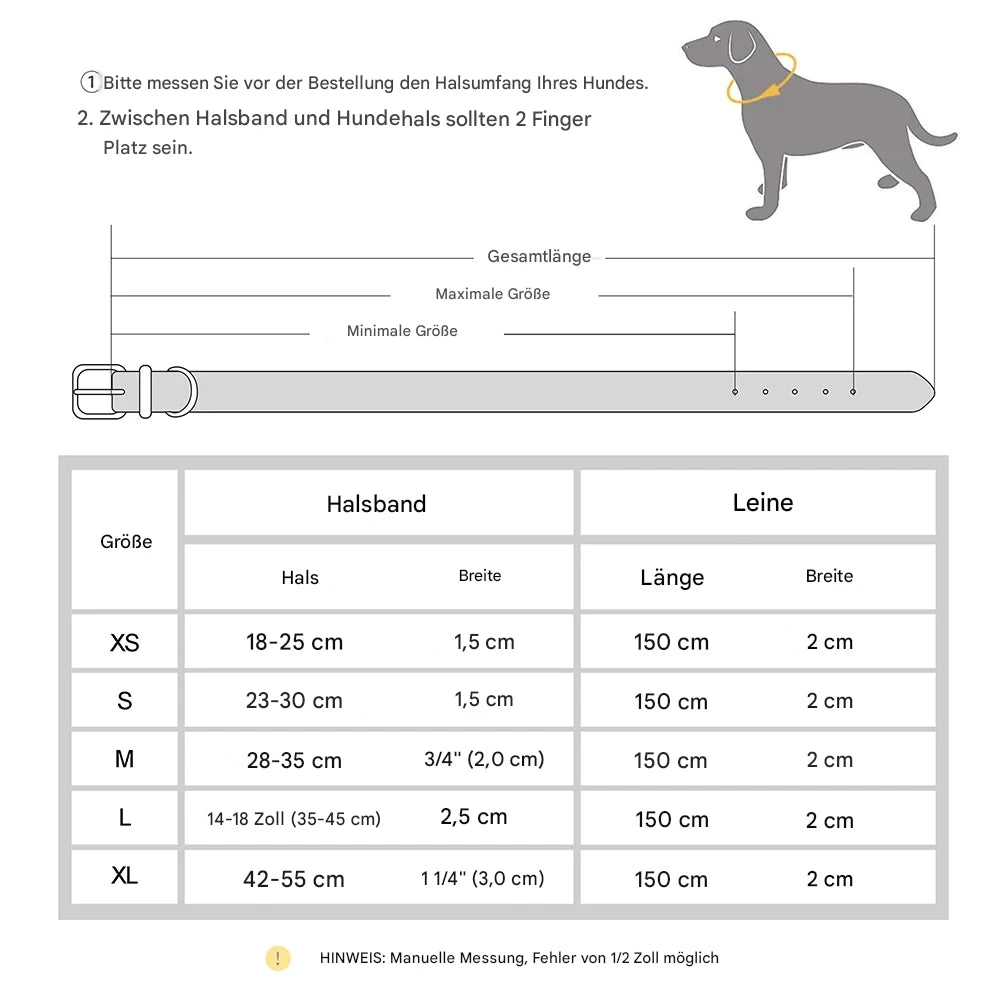 Personalisiertes Hundehalsband mit Leine aus PU-Leder – Gepolstert mit Namensschild für kleine bis große Hunde