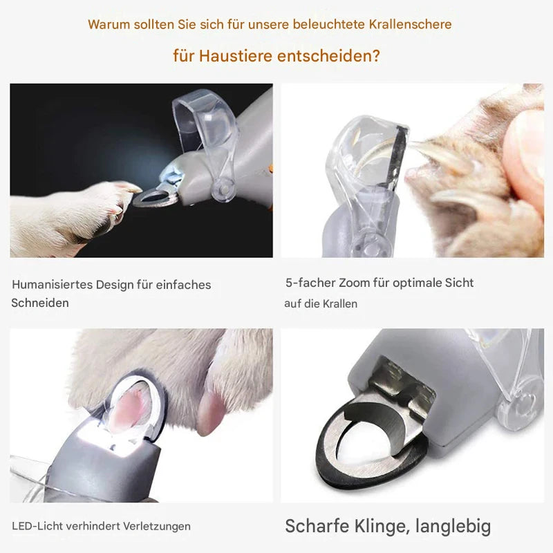 LED Krallenschere für Hunde & Katzen – Professioneller Nagelknipser für sichere Krallenpflege