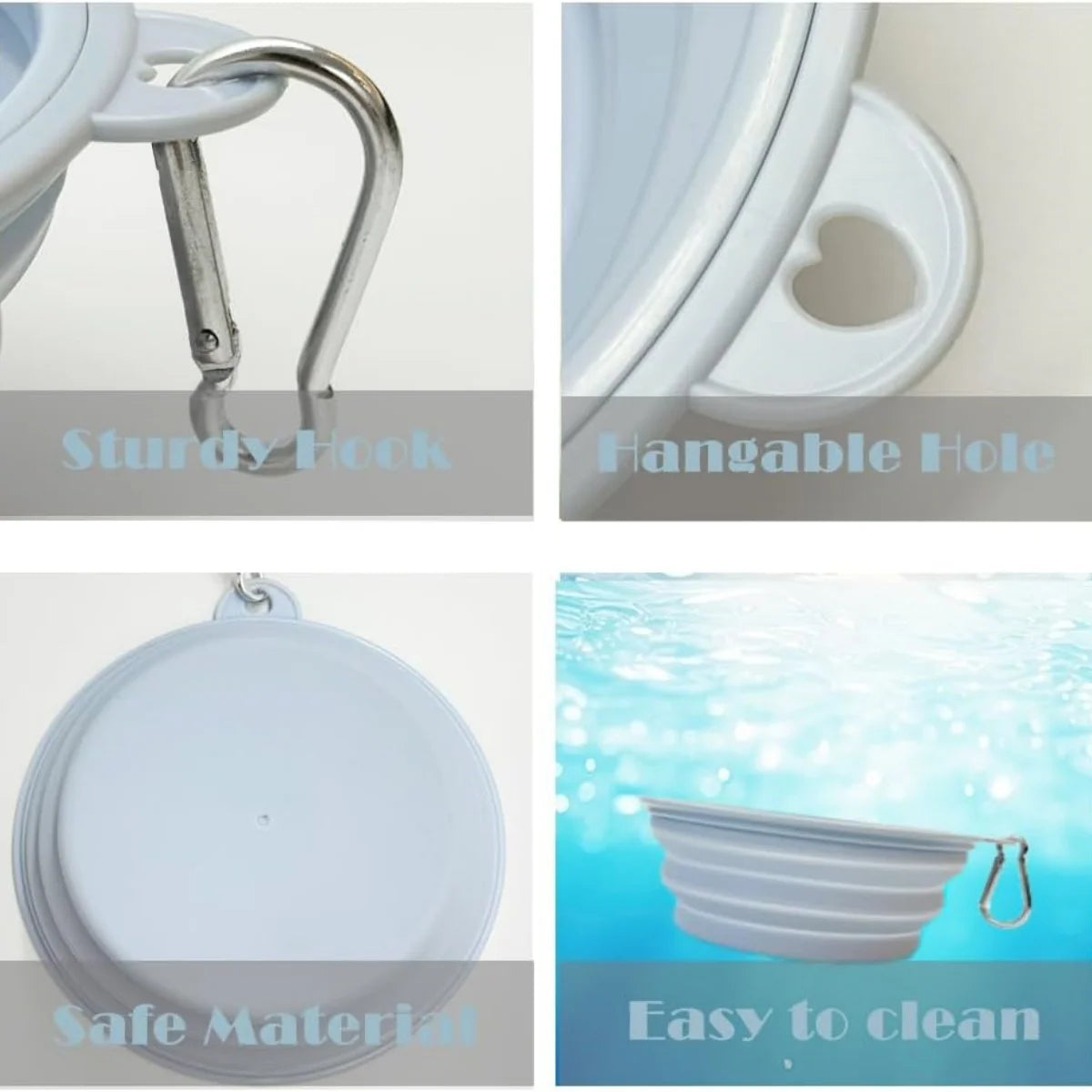 Faltbare Reisenäpfe für Hunde – 2er-Set mit Karabiner