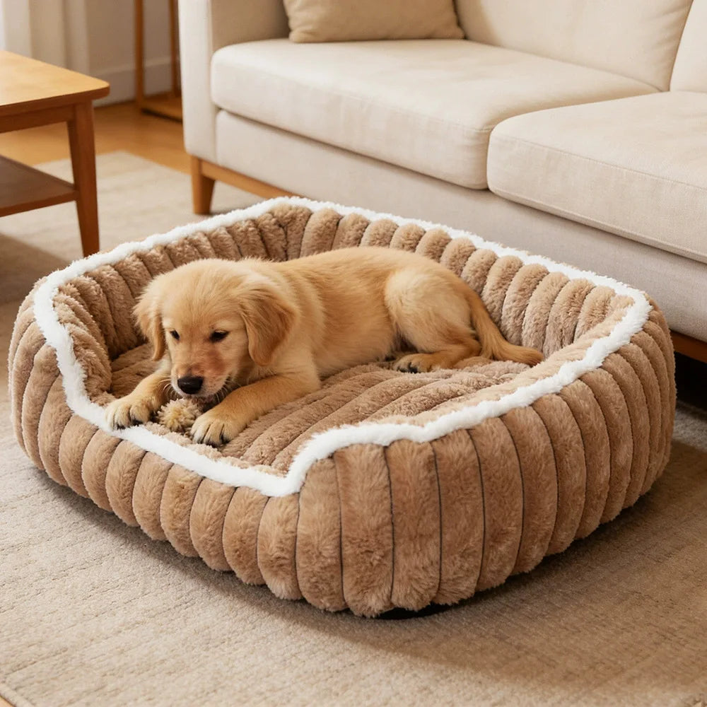 Kuscheliges Hundebett aus Fleece – Warmes Katzen- & Hundesofa mit rutschfester Unterseite