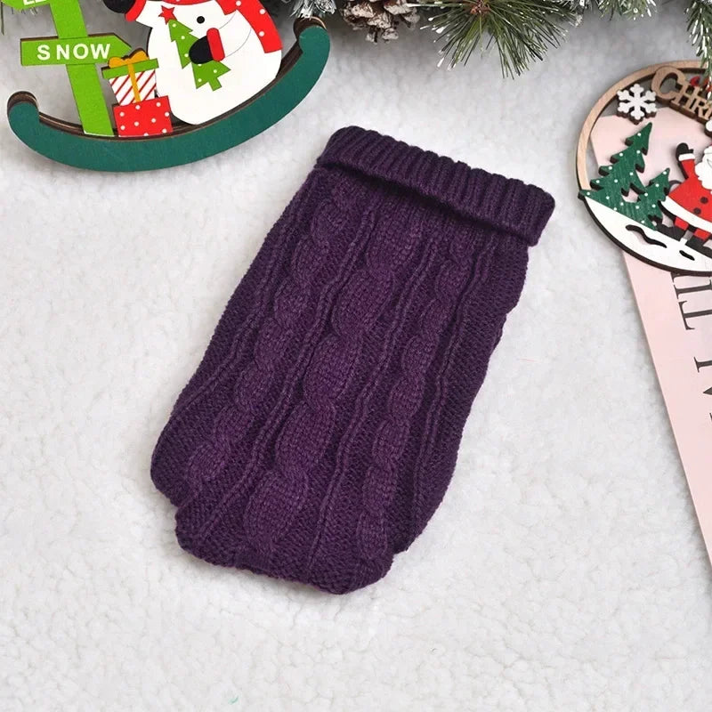 Warmer Hundepullover für kleine Hunde & Katzen – Weicher Strickpulli in Rosa & Schwarz