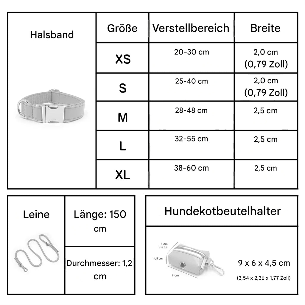 Premium Mintgrün personalisiertes Hundeset