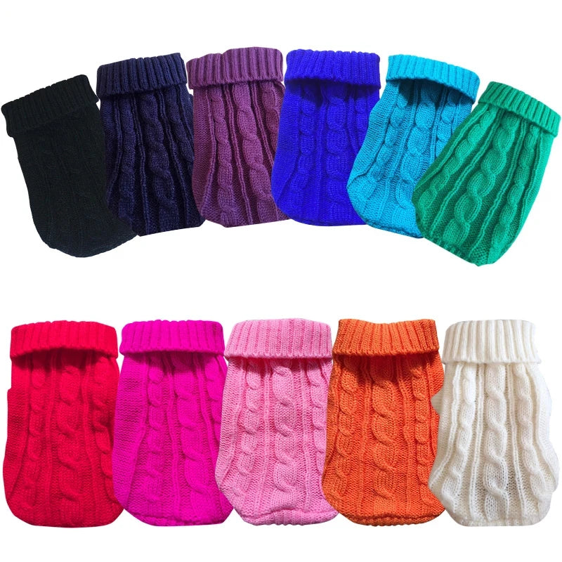 Warmer Hundepullover für kleine Hunde & Katzen – Weicher Strickpulli in Rosa & Schwarz