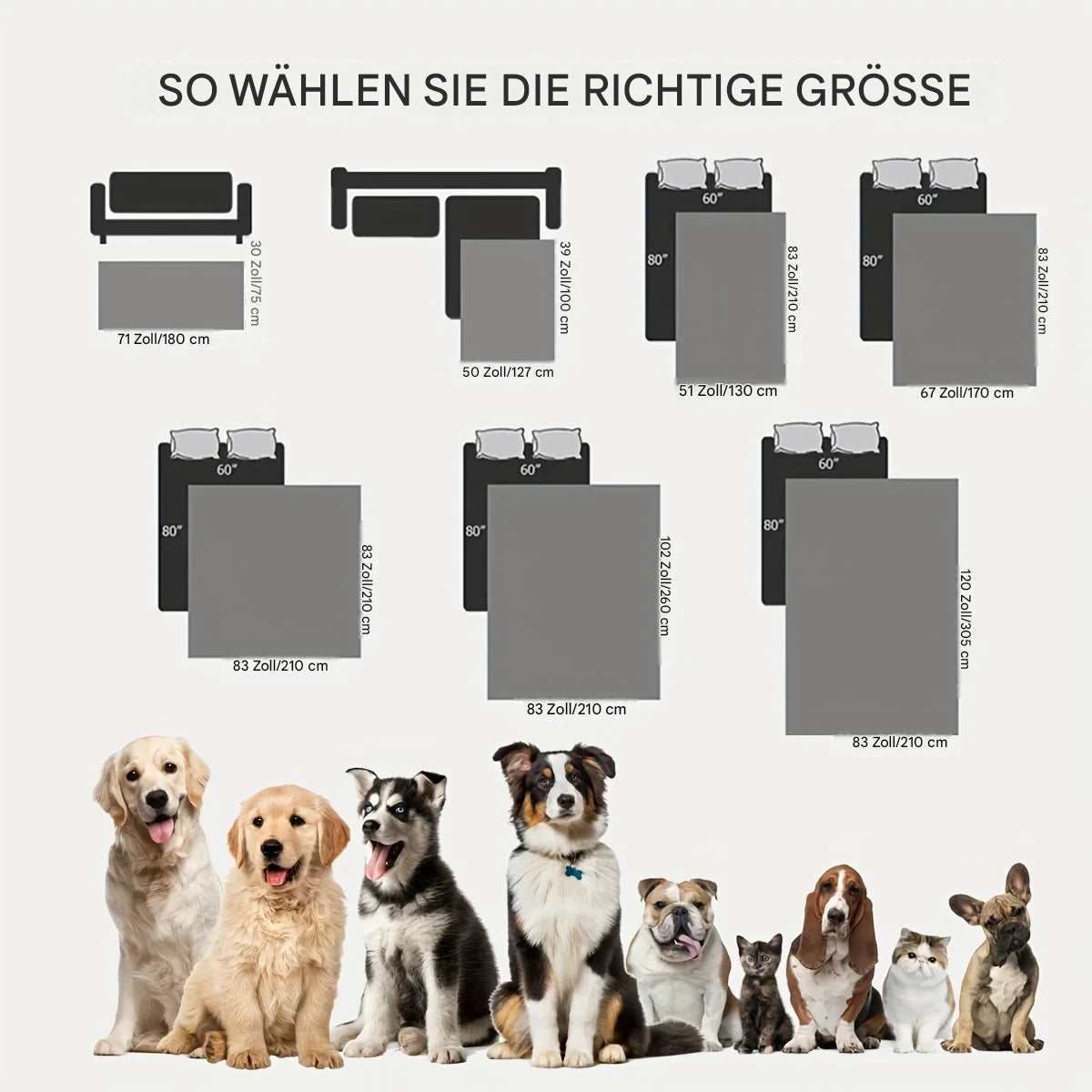 Auslaufsichere & rutschfeste Hundedecke – Sofaschutz, Bettauflage & Autoschutz für Hunde & Katzen