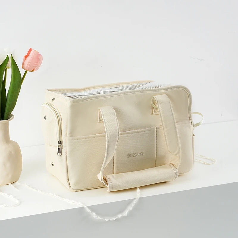 Tragbare Hundetasche für unterwegs – Schultertasche für kleine Hunde & Katzen