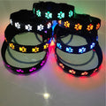 LED Hundehalsband leuchtend mit Pfotenmotiv – Sicherheits-Halsband für Hunde & Welpen