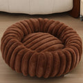 Rundes Hundebett 40–70 cm – Superweiches Katzenbett aus Langplüsch | Warmes Haustierbett für Hunde & Katzen im Winter