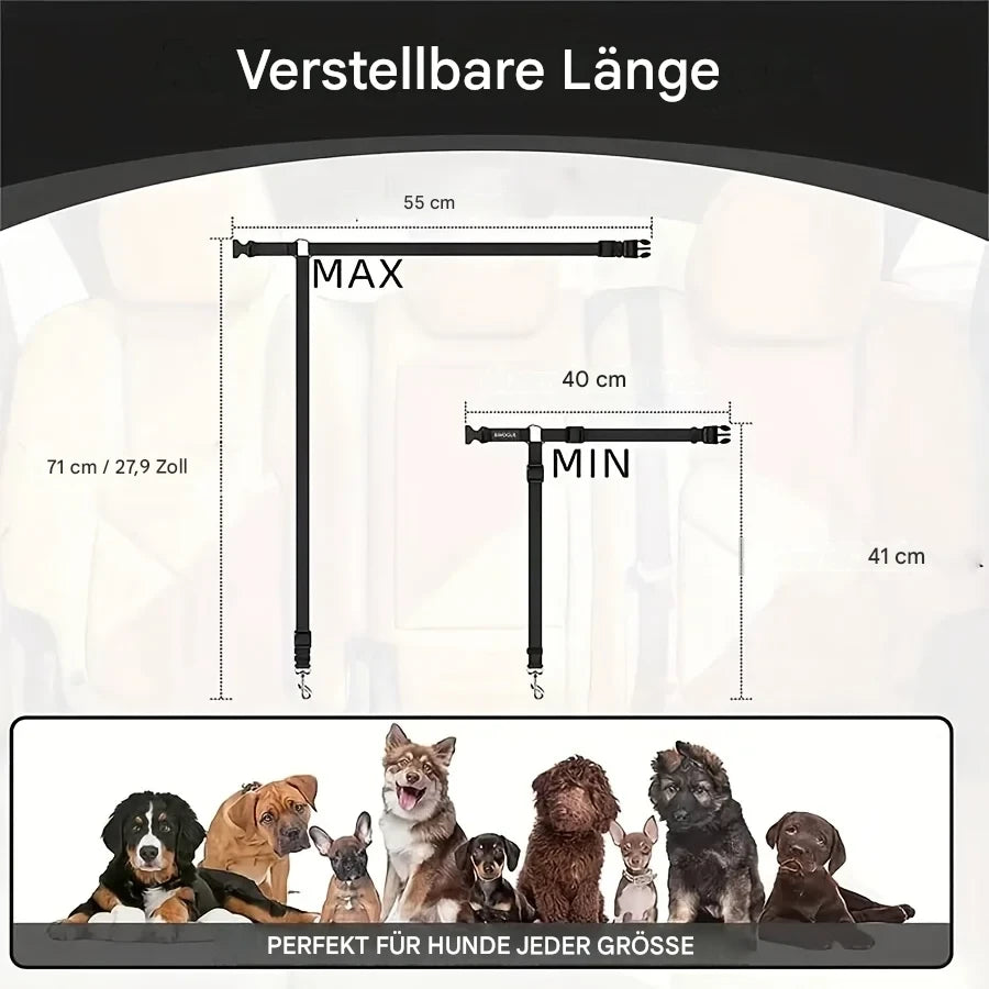Hundesicherheitsgurt fürs Auto – Verstellbarer Sicherheitsgurt für Hunde im Fahrzeug