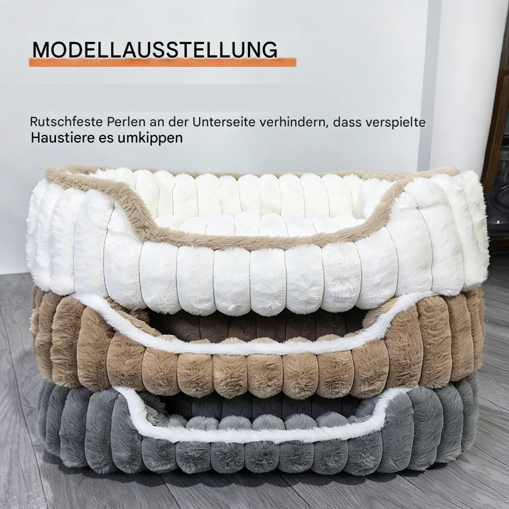 Kuscheliges Hundebett aus Fleece – Warmes Katzen- & Hundesofa mit rutschfester Unterseite