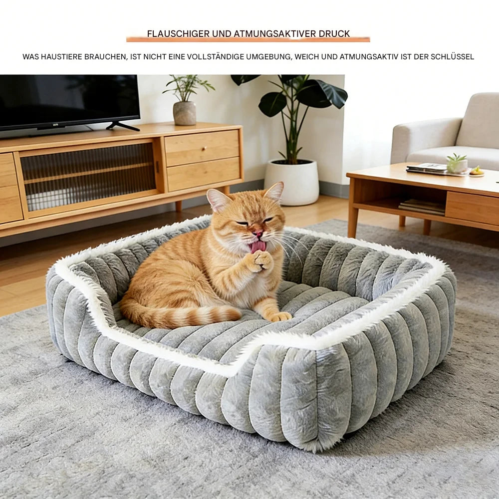 Kuscheliges Hundebett aus Fleece – Warmes Katzen- & Hundesofa mit rutschfester Unterseite
