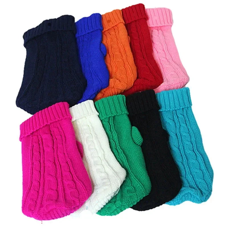Warmer Hundepullover für kleine Hunde & Katzen – Weicher Strickpulli in Rosa & Schwarz
