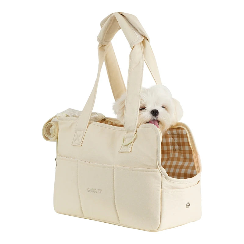 Tragbare Hundetasche für unterwegs – Schultertasche für kleine Hunde & Katzen