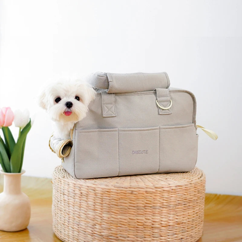 Tragbare Hundetasche für unterwegs – Schultertasche für kleine Hunde & Katzen