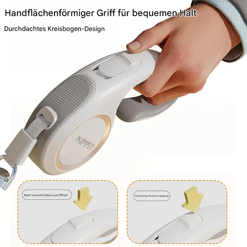 Ausziehbare Hundeleine 3 m / 5 m – Automatische Rollleine für kleine & mittelgroße Hunde