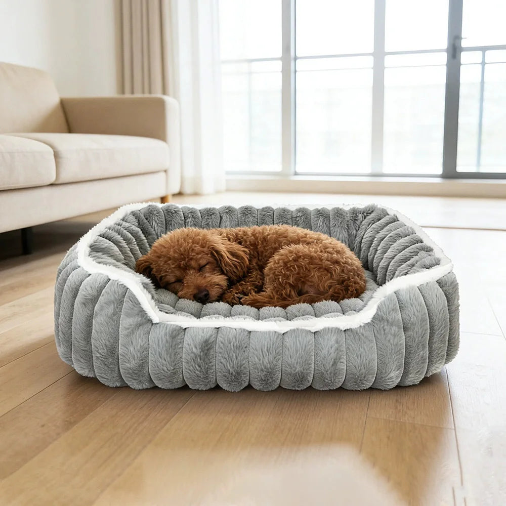 Kuscheliges Hundebett aus Fleece – Warmes Katzen- & Hundesofa mit rutschfester Unterseite