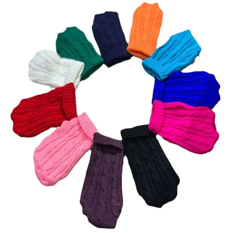 Warmer Hundepullover für kleine Hunde & Katzen – Weicher Strickpulli in Rosa & Schwarz